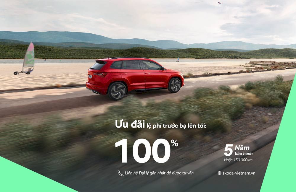 Bùng nổ khuyến mãi Tháng 4: Giá xe Skoda giảm 100% phí trước bạ